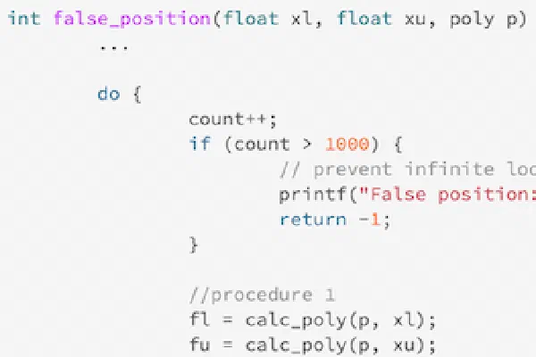 [2019-2 NM] False-position method implemented in C