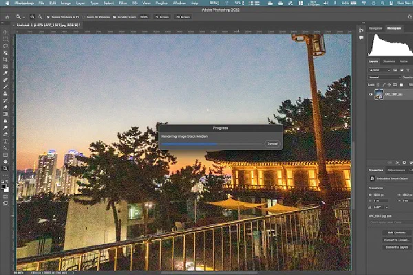 포토샵 스택 중간값을 이용한 이미지 노이즈 제거