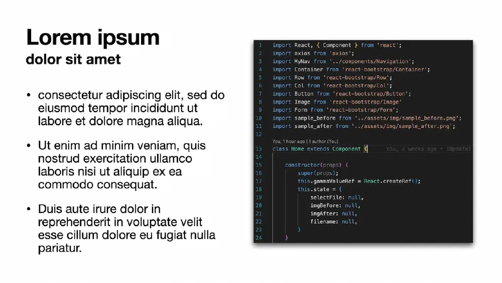 Dark mode captured image in slide