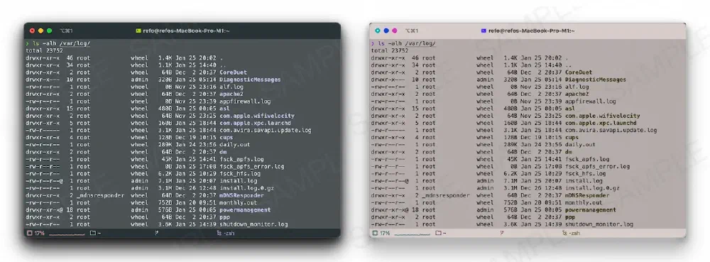 Dark mode terminal captured image inverted to light RGB