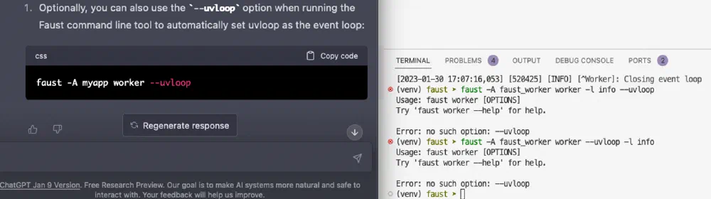 ChatGPT 잘못된 답변