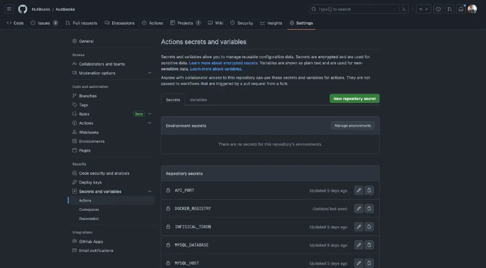 infisical github actions 4