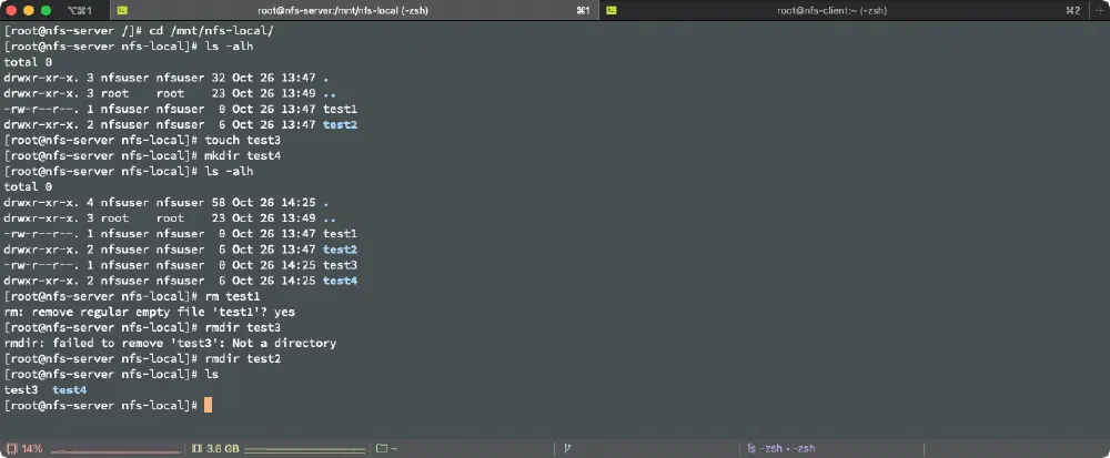 Create/remove the file and directory