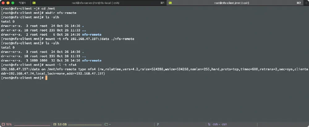 Create target directory and mount