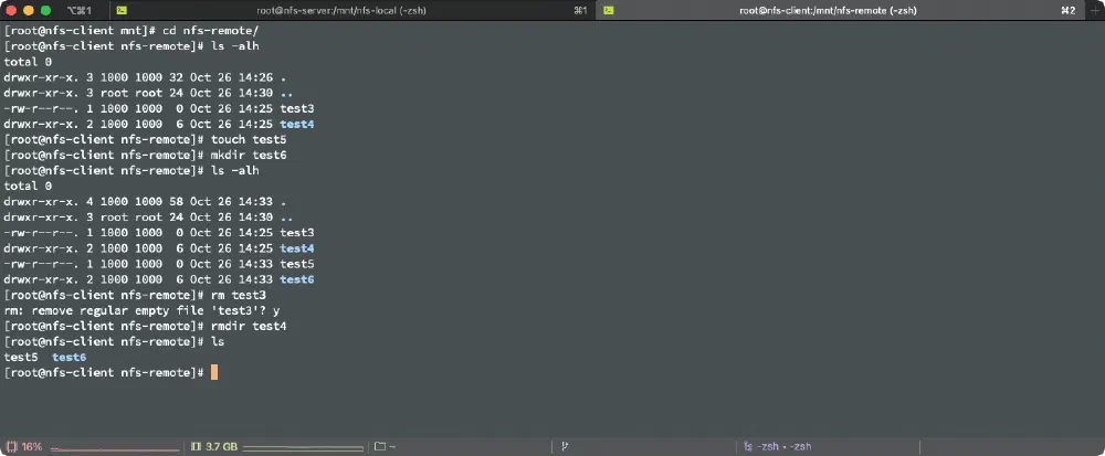 Create/remove the file and directory