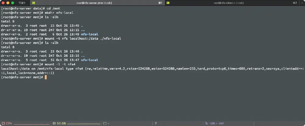 Create target directory and mount