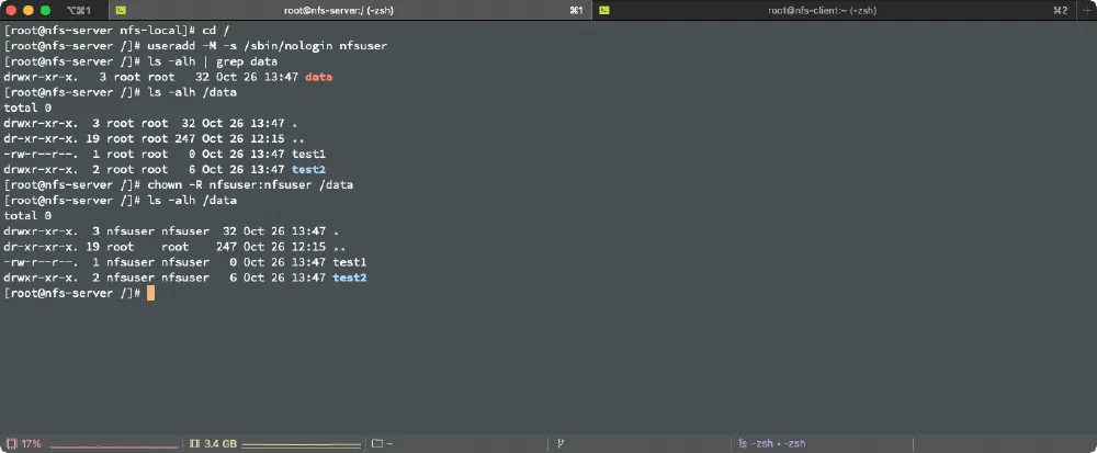 Add user and modify ownership