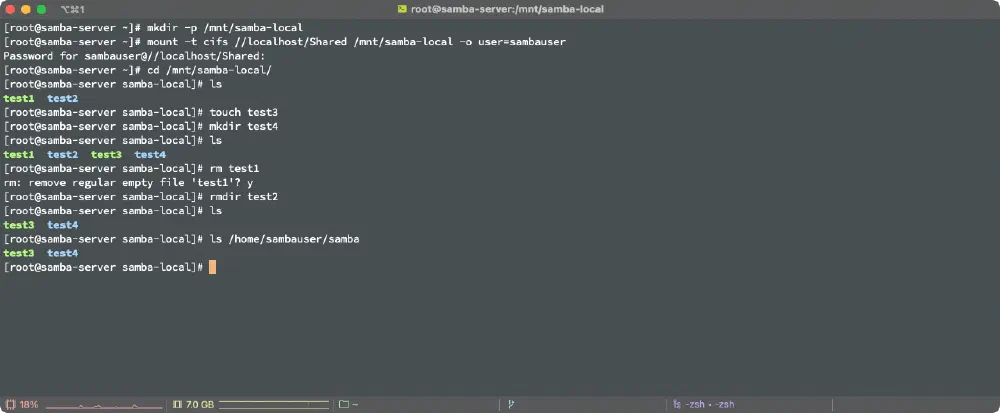 Create/remove file and directory