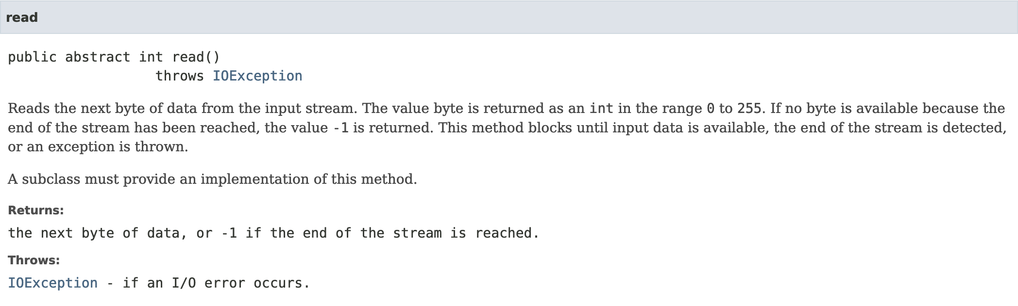 Java InputStream.read()는 왜 int를 반환할까?